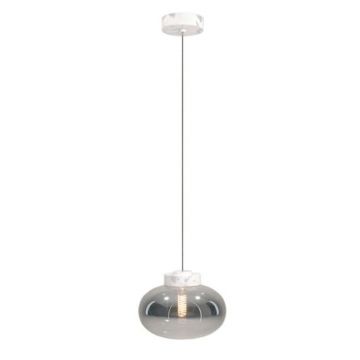 Pendul modern din sticla si marmura MOONSTONE fumuriu, alb