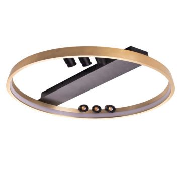 Plafoniera LED dimabila moderna SERAFINO TOP 80 3-step dimm auriu/negru