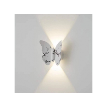 Aplica De Perete In Forma De Fluture Alb 6W Lumina Calda IP65