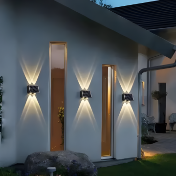 Aplica Exterioară Neagră cu Panou Solar, IP65 – Eficiență și Stil pentru Spații Exterioare, Model 686020