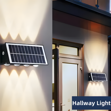 Aplica Exterioară Neagră cu Panou Solar, IP65 – Lumina Neutră și Eficiență Energetică, Model 686030