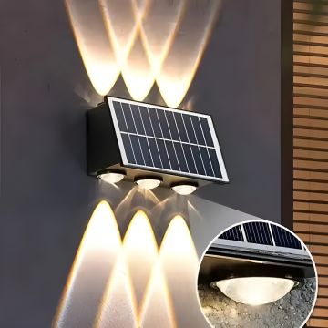 Aplica Exterioară Neagră RFAN cu Panou Solar, IP65 – Lumina Neutră și Sustenabilitate, Model 686021