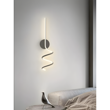 Aplica LED Luxoasă de Perete cu Design Ondulat, DM199-700BK, Negru – Glamour și Funcționalitate în Fiecare Detaliu