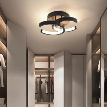 Aplica LED modernă DM Living, Model DM133 – Design Curbat cu Finisaj Metalic și Iluminare Eficientă, Negru