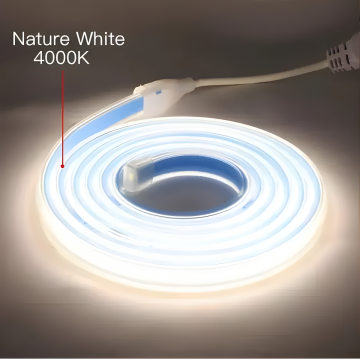 Banda LED COB Premium, Flexibilă, IP65, 280 LED/M, Lumina Neutră, 4000K – Rola de 100m, 8W/M, 220V, Cu Alimentator Inclus pentru Un Decor Exclusivist