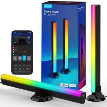 Bare luminoase TV Govee H6046311, Iluminare LED RGBIC, 2,4 GHz Wi-Fi, Bluetooth