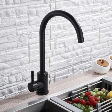 Baterie de Bucătărie Negru, Model HS001 – Design Modern și Durabil pentru Bucătăria Ta