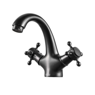 Baterie Lavoar cu Gât Lebădă Negru Model OD/2049 – Design Elegant și Funcționalitate pentru O Ambianță Modernă în Baie.