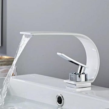 Baterie Lavoar din Alamă Sanitară, Alb, Model OD/2035 – Estetică Elegantă și Performanță pentru Lavoar