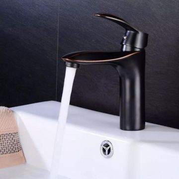 Baterie Lavoar din Alamă Sanitară, Negru Model OD/2038 – Design Modern și Fiabilitate pentru Baia Ta