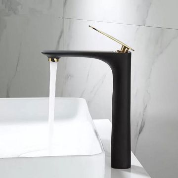 Baterie Lavoar Negru cu Auriu Model CF2029 – Eleganță Distinsă și Design Modern pentru Baia Ta.