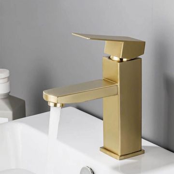 Baterie lavoar ZY1007 inox auriu – Stiliș și rezistentă pentru orice tip de baie
