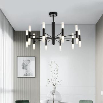 Candelabru Artistic Sputnik, Model DM3870/20 Negru – Design Geometric cu 20 de Becuri pentru Iluminare Unică și Elegantă