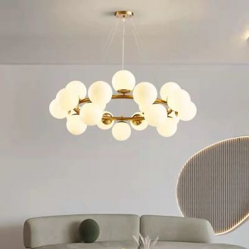 Candelabru Elegant și Modern cu Globuri LED și Accente Aurii, 100cm, Model DM1010-45 – Iluminat Distins pentru Interiorul Tău