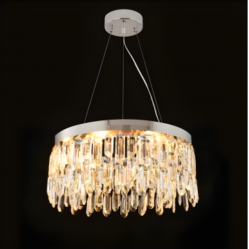 Candelabru Luxos cu Cristale, Iluminat Modern, Crom, DM9137/600 – O Piesă Deosebită pentru Un Decor Excepțional