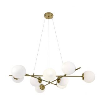 Candelabru Modern cu 9 Surse de Iluminare și Detalii Auriu/Alb DM-F0010/9 – Design Unic pentru Camerele Tale
