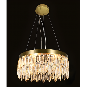 Candelabru Modern cu Cristale, Design Exclusivist, Auriu, DM9137/400 – Rafinament și Stil în Fiecare Detaliu
