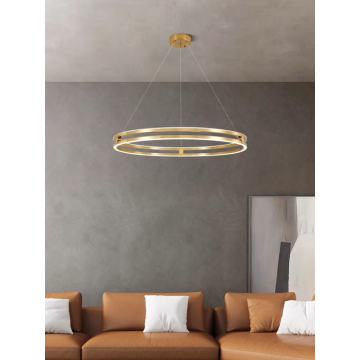 Candelabru modern de lux, 40cm, stil inelar – DM3848/400 Auriu – Iluminare sofisticată și design elegant pentru un decor deosebit.