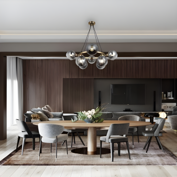 Candelabru Suspendat Elegant cu 12 Globuri LED și Accente Aurii – Design Modern pentru Un Spațiu Distinct, Model DM2271-12
