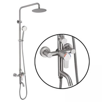 Coloană de Duș din Inox Satinat Model N/LY0C2 – Design Modern și Eleganță pentru Baia Ta
