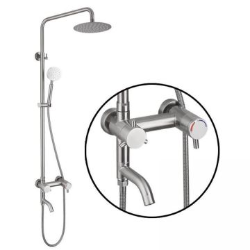 Coloană Duș din Inox Satinat Model N/LY0C3 – Eleganță și Durabilitate pentru Baia Ta