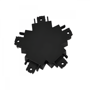 Conector Forma Stea pentru Sina Magnetică Aplicată, C9, Negru – O alegere modernă pentru proiecte de iluminat premium.