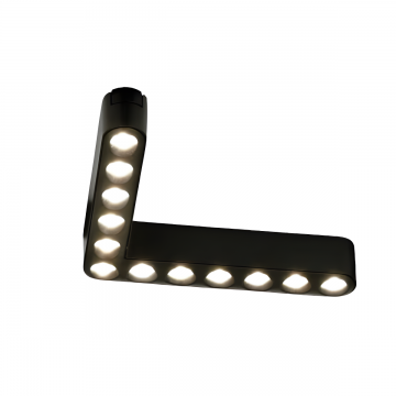 Grilă LED Colț cu Sina Magnetică Aplicată, Lumina Neutră, 12W, Model S15, Negru – Un Design Elegant pentru Spații Contemporane
