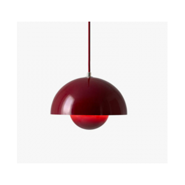 Lampă pendul semisferică, Metal Roșu, stil nordic – DM9202/230 E27 – Accesoriu de iluminat distinctiv, ideal pentru un decor actual și luminos.
