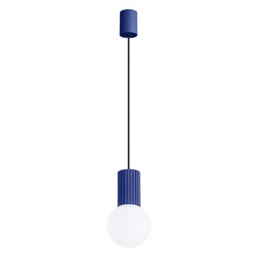 Lustră albastru-închis cu abajur din sticlă ø 12 cm Orbital – Nice Lamps