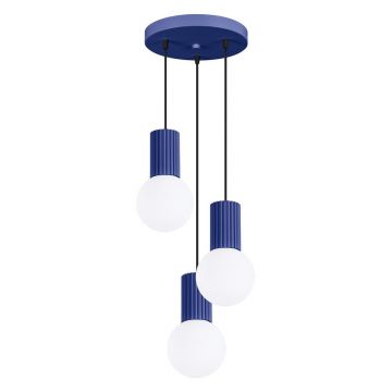 Lustră albastru-închis cu abajur din sticlă ø 25 cm Orbital – Nice Lamps