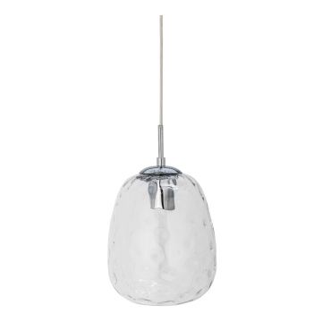 Lustră argintie cu abajur din sticlă ø 20 cm Baele – Bloomingville