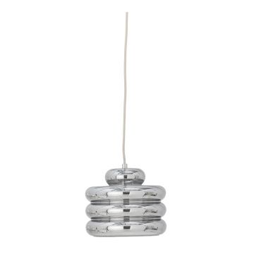 Lustră argintie cu abajur din sticlă ø 24 cm Spike – Bloomingville