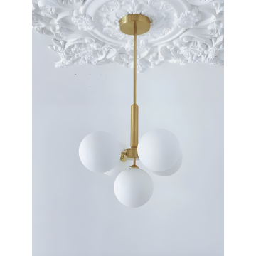 Lustră Aurie de Lux cu 5 Globuri, Ideală pentru Interioare Rafinate, Model DM-DX2410-5
