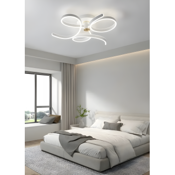 Lustră de Lux Alb/Auriu DM9870 – Telecomandă Inclusă, 3 Tipuri de Lumină, Intensitate Reglabilă, 360W, – Iluminat Distins pentru Spații Interioare