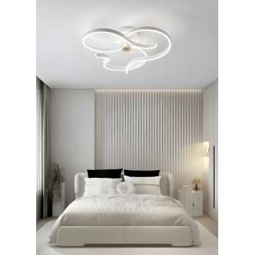 Lustră de Lux Alb/Auriu DM9872 – Telecomandă Inclusă, 3 Tipuri de Lumină, Intensitate Reglabilă, 360W,  – Iluminat Distins pentru Spații Interioare