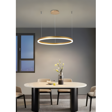 Lustră de Lux Aurie Suspendată cu Telecomandă – Design Distins și Înălțime Reglabilă, Model DM203002/1