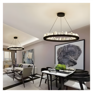 Lustră de Lux din Cristal, D60cm, cu Telecomandă WiFi 2.4G – Lumină Rece/Calda/Neutră DM-G4106/600