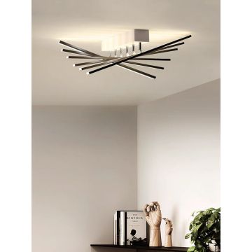 Lustră de Lux DM-G4061-6 – Design cu 6 Brațe, Telecomandă și 3 Setări de Lumină, 144W, Negru