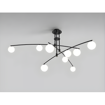 Lustră de Lux, Neagră, Cu 9 Abajururi, 9 x G9, Iluminat Elegant pentru Spații Moderne, Model DM5478/9