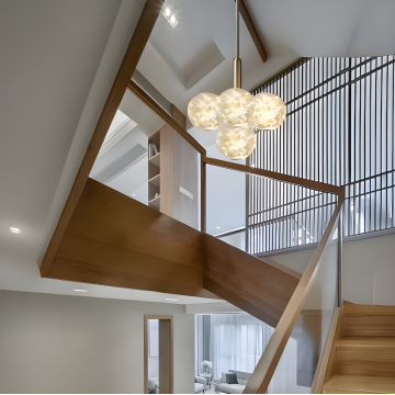 Lustră de Lux Suspendata cu 4 globuri 36W, 33CM, Modernă 3000K, DM-G3503/5 – Iluminat Elegant pentru Spații Contemporane