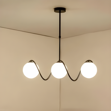 Lustră de Lux Suspendată Negru – Cu 3 Abajururi, 3 x E27 – Iluminat Premium pentru Ambianțe Sofisticate, Model DM5481/3