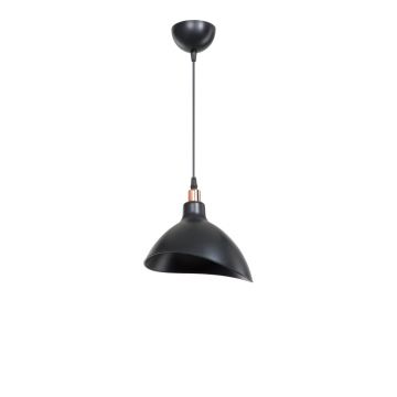Lustra de tavan cu un singur bec Oufoa, neagra, D22x22 cm