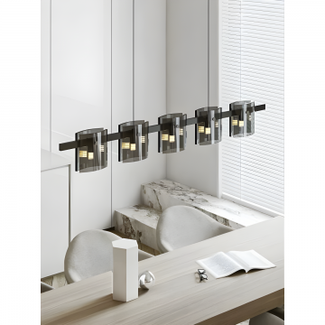 Lustră elegantă, design modern pentru un ambient rafinat, 60cm, Negru, DM01-5/1200L – Adaugă un strop de stil contemporan în interiorul tău.
