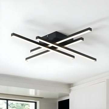 Lustră LED cu Intensitate Reglabilă și 4 Surse de Lumină, Model DM 9111/4, Negru – Eleganță și Versatilitate în Iluminatul Modern