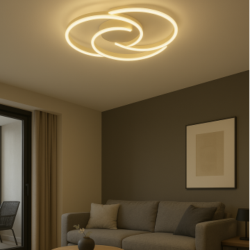 Lustra LED cu Telecomanda wifi 2.4G Auriu lumina/rece/calda/neutra intensitate reglabila DM-G4131 GD