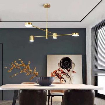 Lustra LED cu Telecomanda wifi 2.4G cu lumina/rece/calda/neutra intensitate reglabila DM-G4109 Auriu