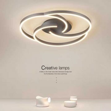 Lustra LED cu Telecomanda wifi 2.4G Negru lumina/rece/calda/neutra intensitate reglabila DM-G4131 BK
