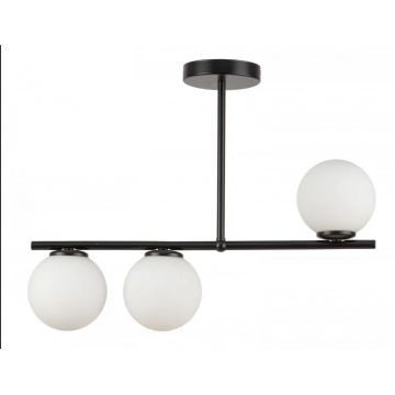 Lustră LED de Lux Gold Modernă Nordică cu 3 Bile Albe, Model DM8868-3 – Iluminat Elegant pentru Spații Contemporane