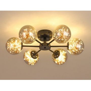 Lustră LED de Lux Gold Modernă Nordică cu 6 Bile, Model DM-G3505-6– Iluminat Elegant pentru Spații Contemporane
