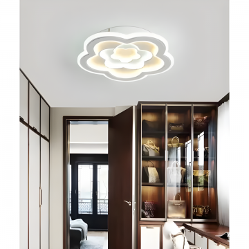 Lustră LED, design elegant, Alb, 3 Tipuri de Lumină, 90W, Model DM9118-300, o alegere rafinată pentru iluminatul interior.